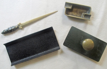 Antikes Schreibtisch-Set aus Messing