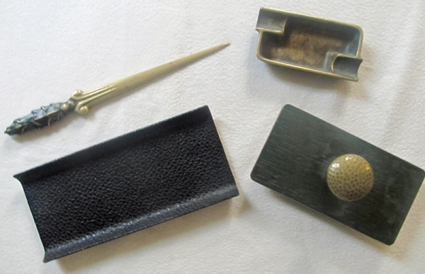 Antikes Schreibtisch-Set aus Messing